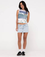 Mavericks Low Rise Denim Mini Skirt - Beachin Surf