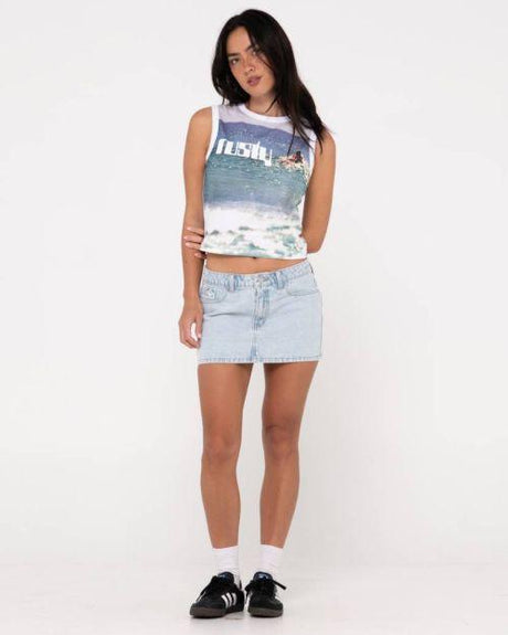 Mavericks Low Rise Denim Mini Skirt - Beachin Surf