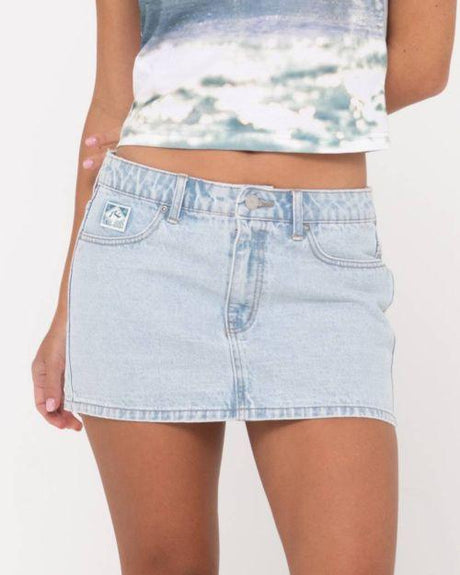 Mavericks Low Rise Denim Mini Skirt - Beachin Surf