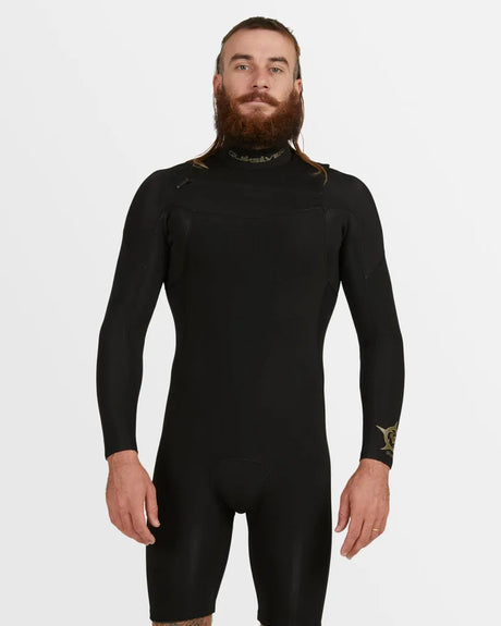 Mens 2/2mm Everyday Sessions Long Sleeve Chest Zip Springsuit - Beachin Surf