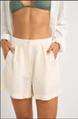 Mini Linen Elasticatied Short - Beachin Surf