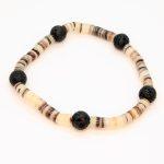 NATURAL SHELL BRACELET W/ LAVA BEADS - Beachin Surf