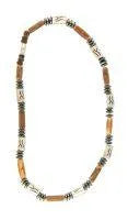Natural/Metal Wave Bead Necklace - Beachin Surf