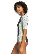 New Lycra Short Sleeve Zip-Up Rash Vest - Beachin Surf