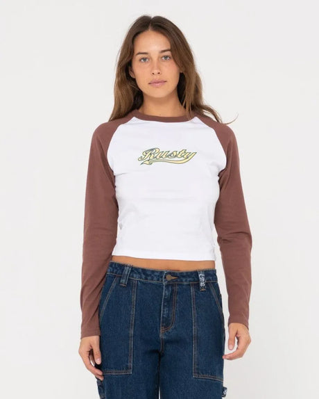 Norty Long Sleeve Raglan Baby Tee - Beachin Surf