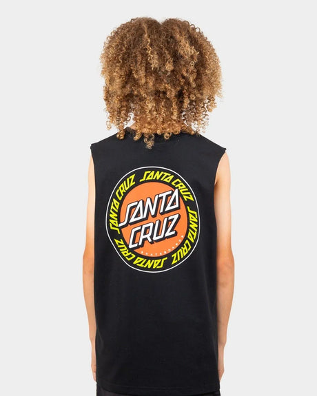Outer Ringed Dot Santa Cruz Boys Muscle T-Shirt - Beachin Surf