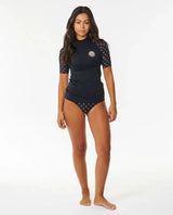 Pacific Dreams Short Sleeve Upf50+ Rash Vest - Beachin Surf
