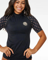 Pacific Dreams Short Sleeve Upf50+ Rash Vest - Beachin Surf