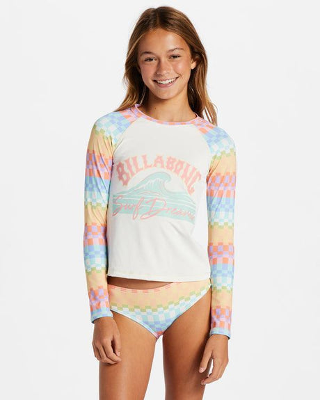 Paradise Check - Long Sleeve Rash Vest Set for Girls 4-14 | Beachin Surf | Beachin Surf