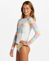 Paradise Check - Long Sleeve Rash Vest Set For Girls 4-14 - Beachin Surf