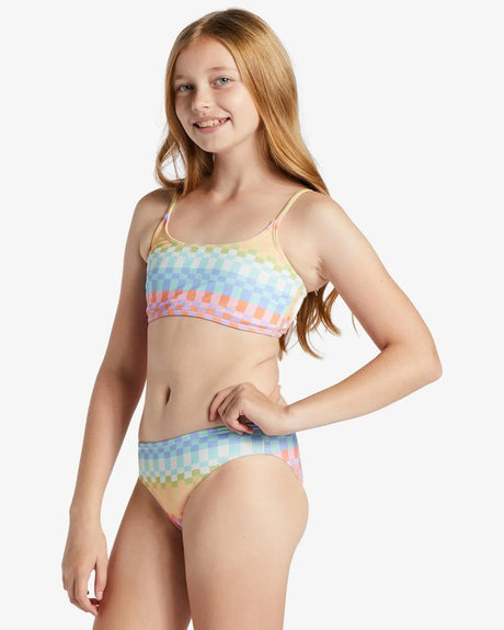 Paradise Check - Two Piece Trilet Bikini Set For Girls 4-14 - Beachin Surf