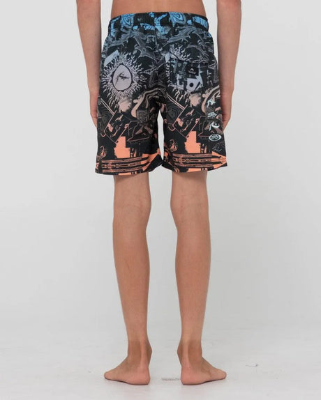 Paste Up Printed Elastic Boardshort Boys - Beachin Surf