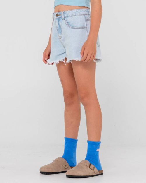 Penny Kick Flare Denim Short Girls - Beachin Surf