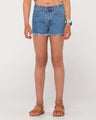 Penny Kick Flare Denim Short Girls - Beachin Surf