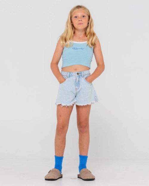 Penny Kick Flare Denim Short Girls - Beachin Surf