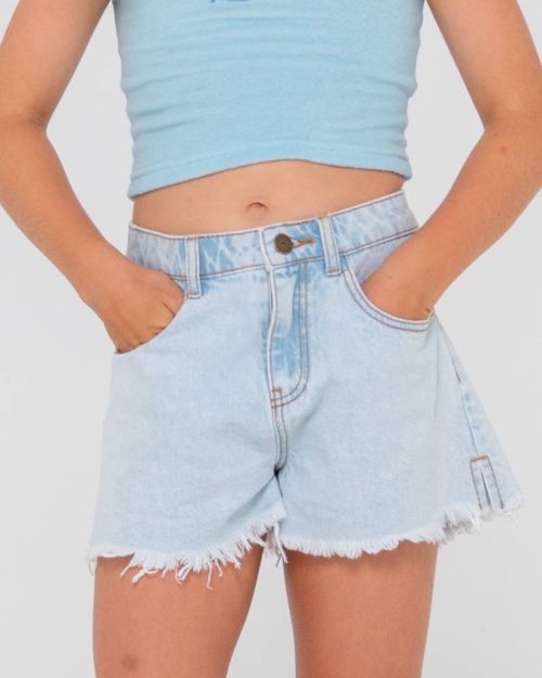Penny Kick Flare Denim Short Girls - Beachin Surf