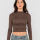 Plain Jane Ruched Long Sleeve Top - Beachin Surf