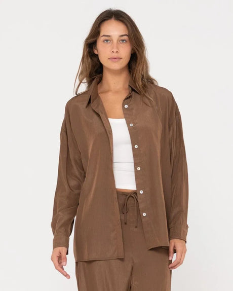 Porter Oversized Long Sleeve Shirt - Beachin Surf