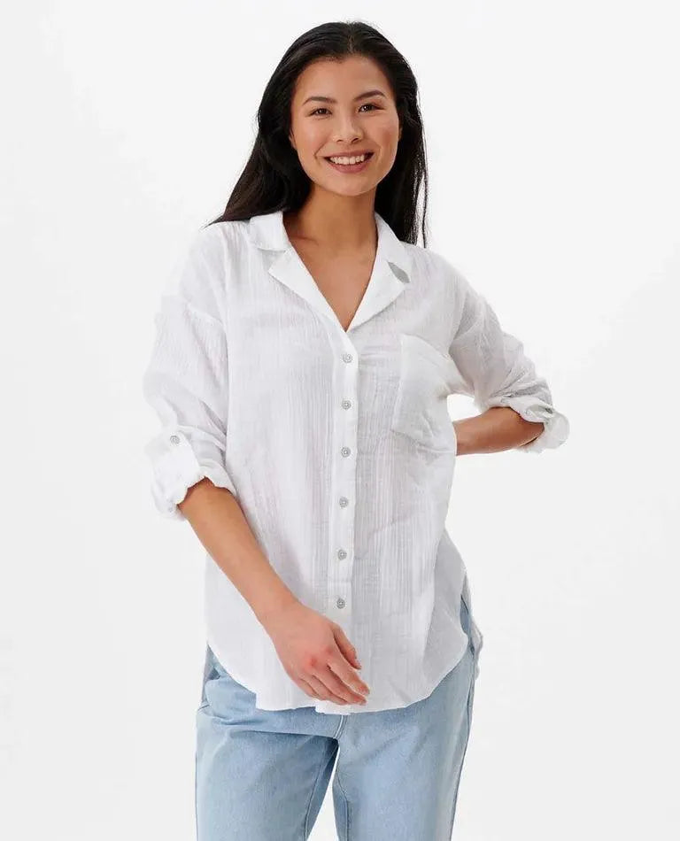 Premium Surf Long Sleeve Button Up Shirt - Beachin Surf