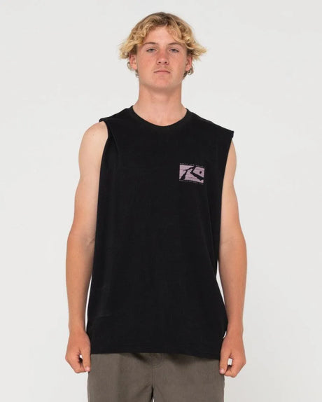 R Dot Graphic Muscle Tee - Beachin Surf