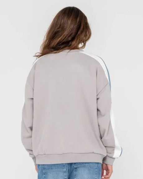 Racing Stripes 2.0 Oversized Crew Fleece - Beachin Surf