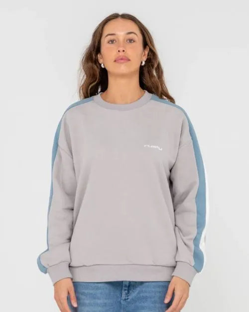 Racing Stripes 2.0 Oversized Crew Fleece - Beachin Surf