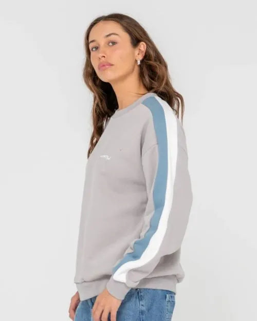 Racing Stripes 2.0 Oversized Crew Fleece - Beachin Surf