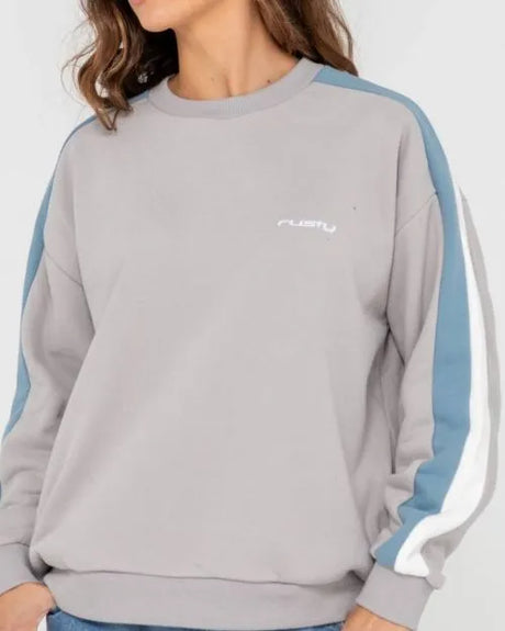 Racing Stripes 2.0 Oversized Crew Fleece - Beachin Surf