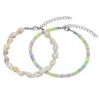 Rainbow Heishi & Seashell Anklet Set | CLASSIC 77 | Beachin Surf