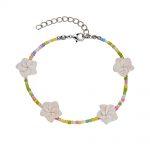 RAINBOW PASTEL ANKLET W/ WHITE FRANJIPANIS - Beachin Surf