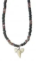RESIN SHARKS TOOTH CHOKER W/ PINK SHELL CHIP & COCO BEADS - Beachin Surf