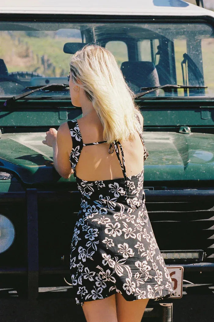 Roselle Tie Back Mini Dress - Beachin Surf