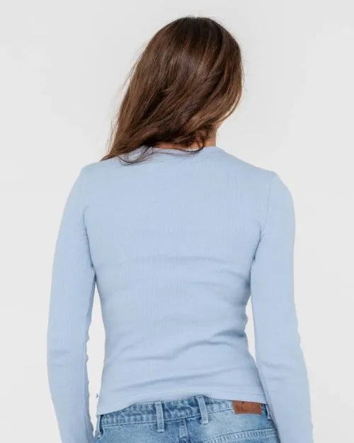 Rusty Essentials Ribbed Long Sleeve Tee - Beachin Surf