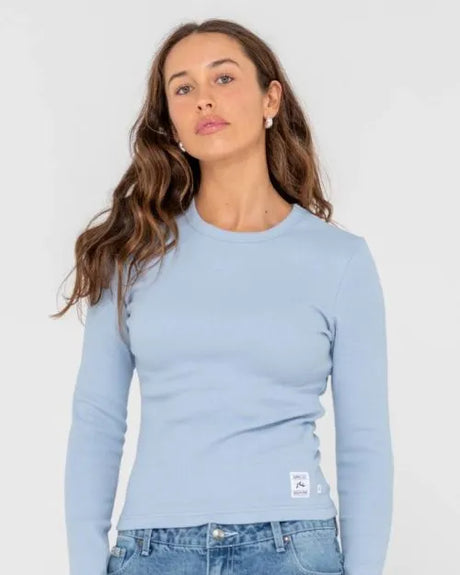 Rusty Essentials Ribbed Long Sleeve Tee - Beachin Surf