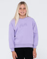 Rusty Script Oversize Crew Fleece Girls - Beachin Surf