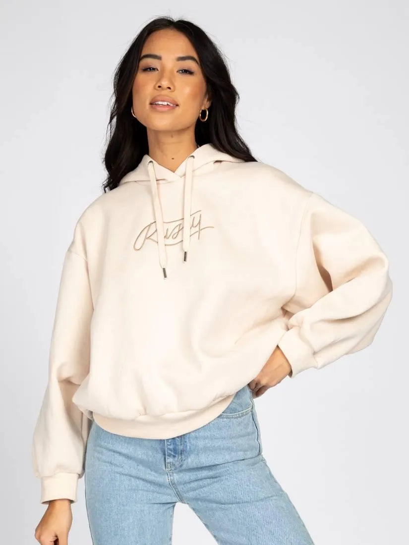 Rusty Script Oversize Hooded Fleece - Beachin Surf