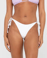 Sandalwood Textured Midi Side Ties Bikini Bottom - Beachin Surf