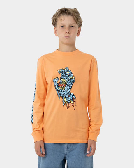 SC Decaying Hand Strip Boys Long Sleeve T-shirt - Beachin Surf