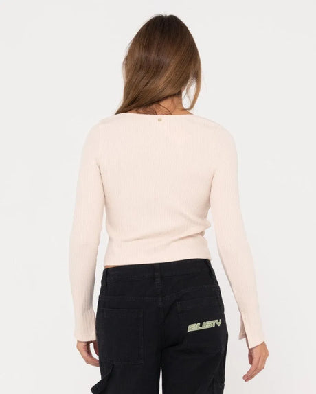 Scarlett Ribbed Long Sleeve Top - Beachin Surf