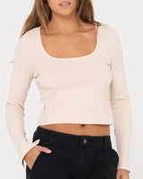 Scarlett Ribbed Long Sleeve Top - Beachin Surf