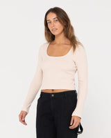 Scarlett Ribbed Long Sleeve Top - Beachin Surf