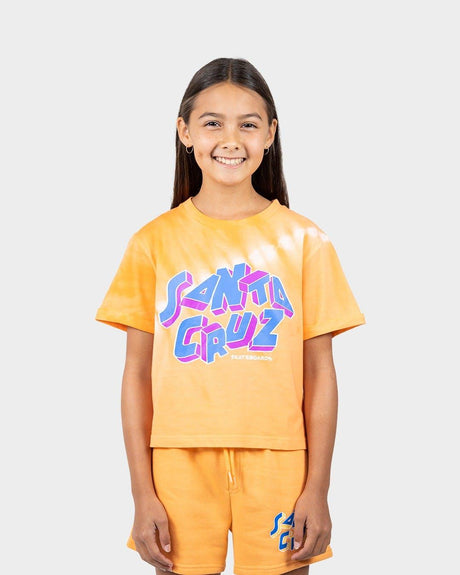 Scattered Strip Front Santa Cruz Girls S/S T-Shirt | SANTA CRUZ | Beachin Surf