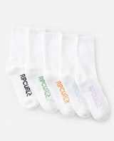 School Crew Sock 5pk - Beachin Surf