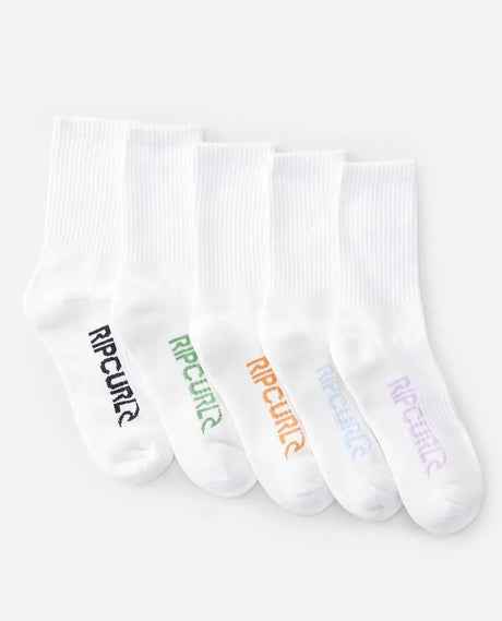 School Crew Sock 5pk - Beachin Surf