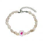 SEASHELL & PINK FRANJIPANI ANKLET - Beachin Surf