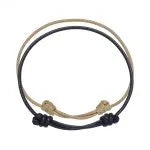 SET OF 2 BEIGE & BLK ROPE BRACELETS - Beachin Surf