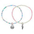 SET OF 2 PASTEL CORAL TONE BRACELETS W/ SHELLS - Beachin Surf