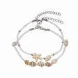 Set Of 2 Seed Bead & Seashell Anklets - Beachin Surf