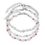 Set Of 3 Dainty Seashell Anklets - Beachin Surf