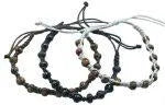 Set X 3 Brn/Blk/White Bead Bracelets - Beachin Surf